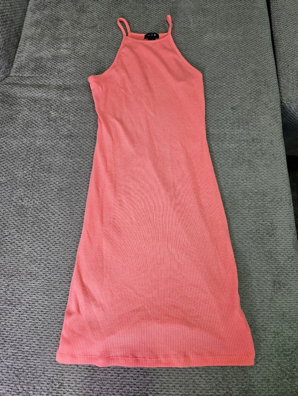 Neon Ribbed Dress, Medium - Picture 4 of 8